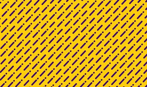 Diagonal Purple Dash Pattern On Yellow Background  Abstract Geometric Seaml.. Stock Illustration