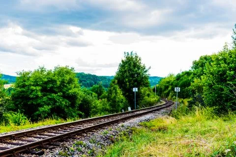 Diagonal railways Stock Photos