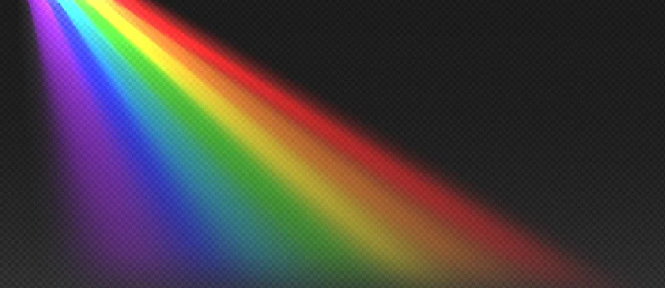 Diagonal rainbow beam with rain effect Stock Illustration