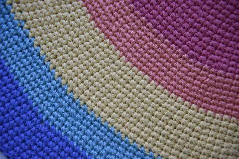 Diagonal rainbow knitted pattern Stock Photos