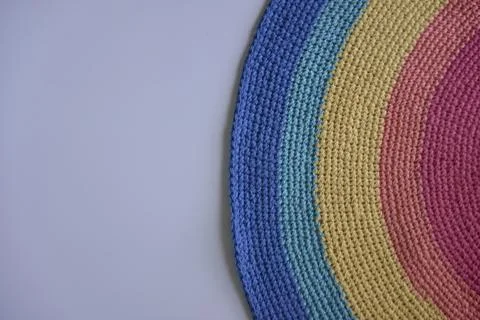 Diagonal rainbow knitted pattern from the side Stock Photos