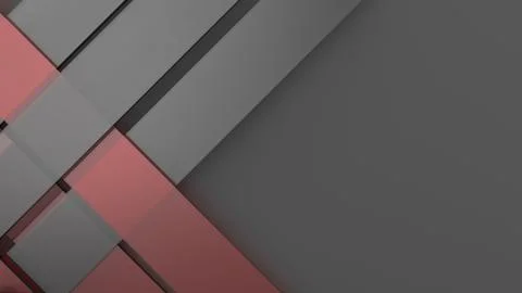 Diagonal red dynamic stripes on black background. Modern abstract 3d render b Stock Photos