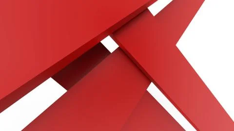 Diagonal red dynamic stripes on white background. Modern abstract 3d render b Fotos de archivo