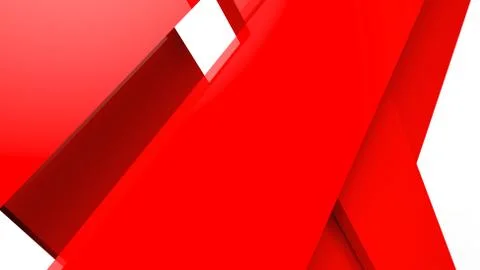 Diagonal red dynamic stripes on white background. Modern abstract 3d render b Fotos de archivo