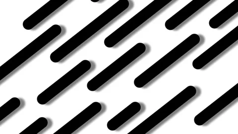 Diagonal Rounded animation Black Lines Pattern with Soft Shadows on White B.. Stock Footage 321854988