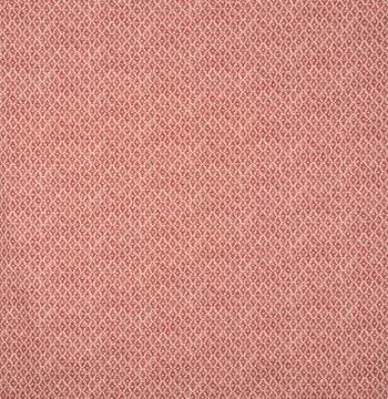 Diagonal, scalloped, red diamond pattern on cotton, linen fabric Stock Photos