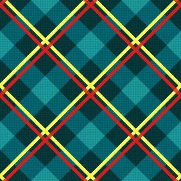 Diagonal seamless fabric pattern mainly in turquoise Stock Illustration