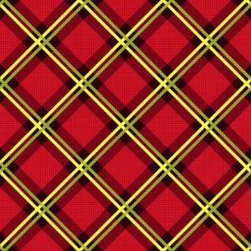 Diagonal seamless fabric pattern mainly in red Illustrazione stock