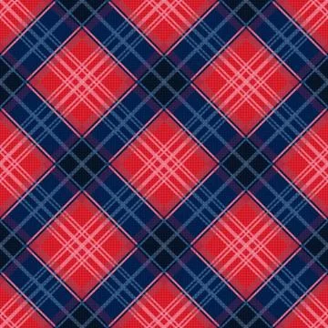 Diagonal seamless pattern in red and blue Illustrazione stock