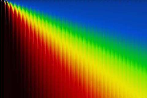 Diagonal Spectrum Gradient with Vertical Light Bands and Grain Texture Stock Illustration