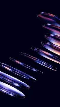 Diagonal stack of glass discs with sleek premium reflections. Stock Illustration
