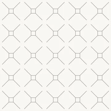 Diagonal star nodes grid seamless pattern in minimal line design, geometric Illustrazione stock