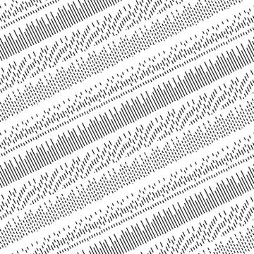 Diagonal stitches vector seamless monochrome pattern Stock Illustration