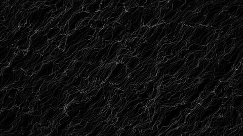 A diagonal stream of white wriggling threads on a black background. Cosmic ph Illustrazione stock