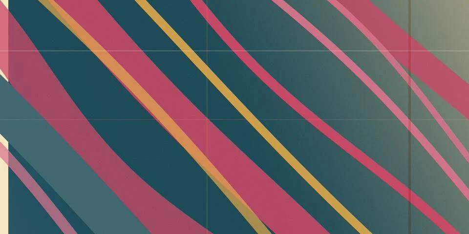 Diagonal stripe geometric pattern in teal, pink, and yellow creates a moder.. Stock Illustration