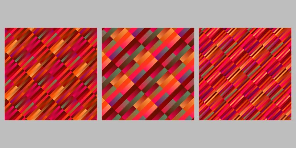 Diagonal stripe pattern background design set - abstract vector graphic Stock Illustration
