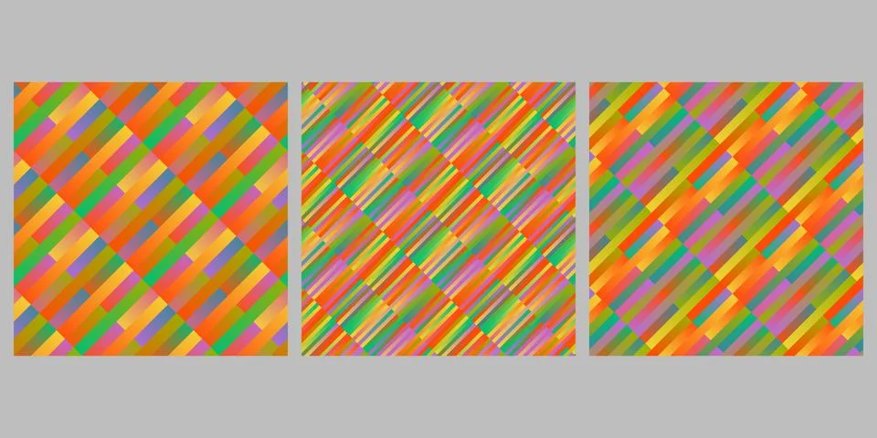 Diagonal stripe pattern background design set - abstract vector graphic Stock Illustration