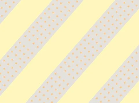 Diagonal Striped Star Pattern on Pastel Yellow and Gray Background for Seam.. イラスト素材