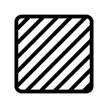 Diagonal striped warning sign isolated cutout graphic Illustrazione stock