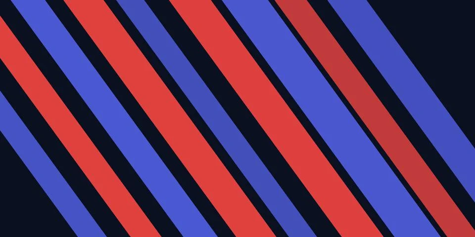 Diagonal stripes pattern in blue red and black Stock Illustration