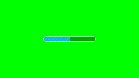 Diagonal stripes progress loading bar animation on green screen Vídeo Stock 344371460