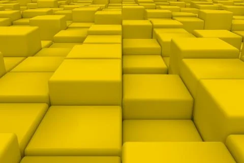 Diagonal surface made of yellow cubes Stock Illustration