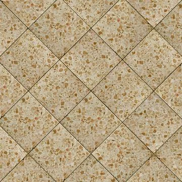 Diagonal Tan Terrazzo Tile Pattern Surface Background Stock Photos