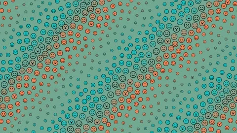 Diagonal Teal and Peach Halftone Striped Loop Stock Footage 346156510