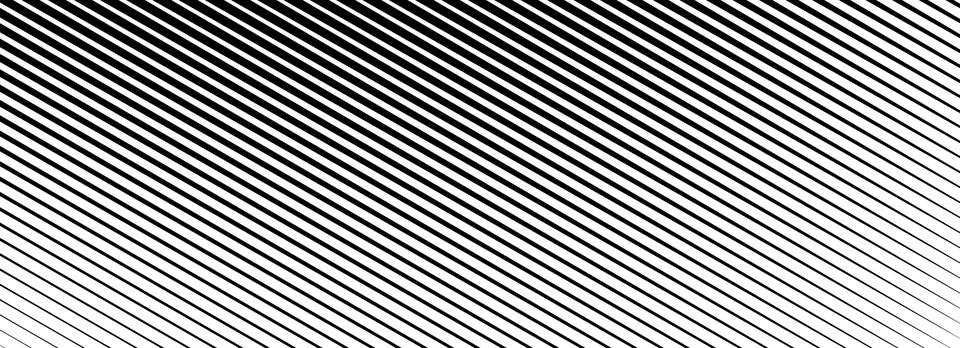 Diagonal thin line halftone gradation texture. Fading oblique stripe gradient Illustrazione stock