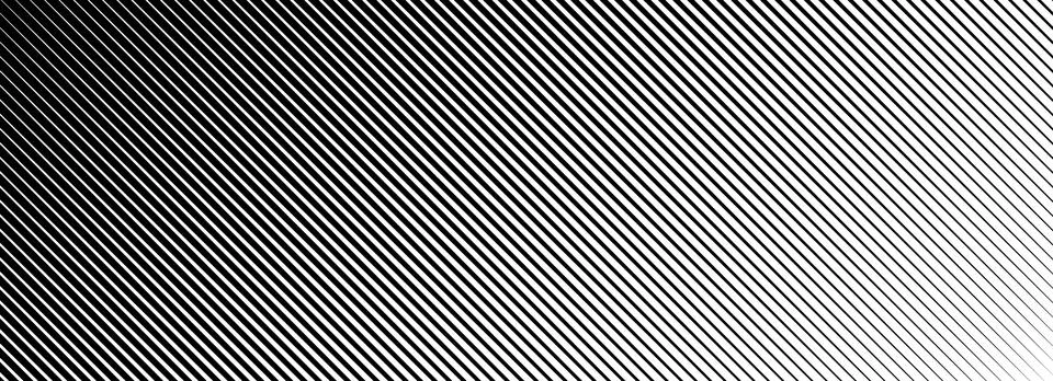 Diagonal thin line halftone gradation texture. Fade oblique stripe gradient Illustrazione stock