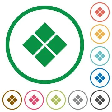 Diagonal tile pattern flat icons with outlines Stock Illustration