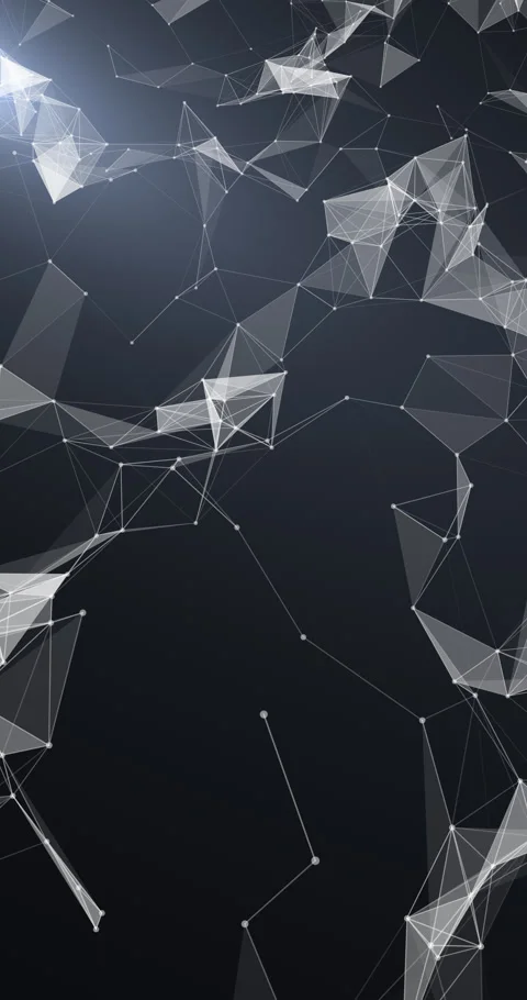 A diagonal travel through a complex web of white plexus nodes with glowing l 스톡 동영상 345550377