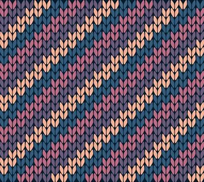 Diagonal vector knitting pattern Stock Illustration
