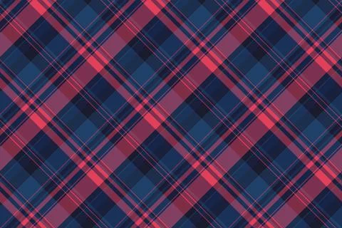 Diagonal vector texture check, pink tartan seamless background. Couch patte.. Stock Illustration