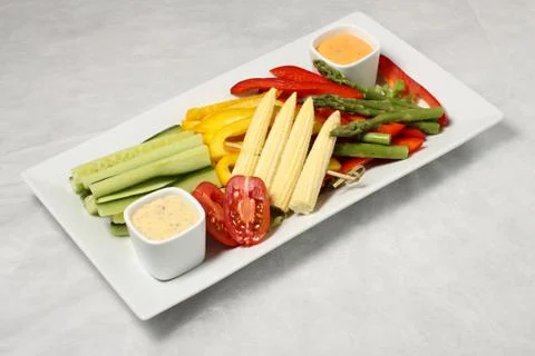 Diagonal vegetables plate Stock Photos