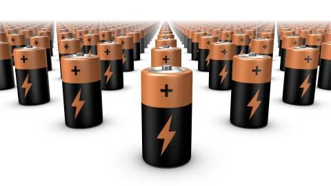 Diagonal view of batteries Foto stock