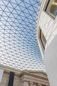 Diagonal view of the dome at a museum Stock Photos