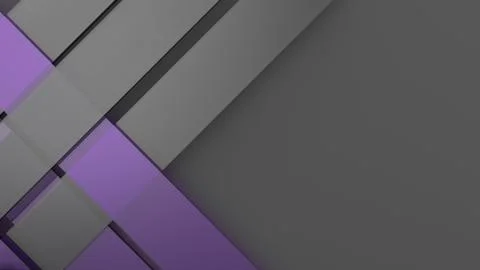 Diagonal violet dynamic stripes on black background. Modern abstract 3d rende Stock Photos