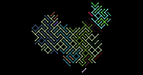 Diagonal Visual Elements Build China Shape Stock Footage 326833433