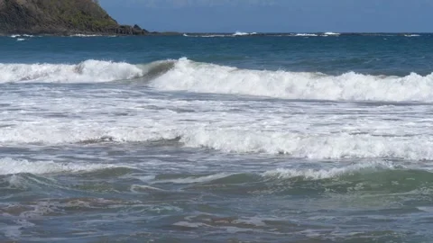 Diagonal Wave Break – Atlantic Ocean, Martinique Stock Footage 317566968