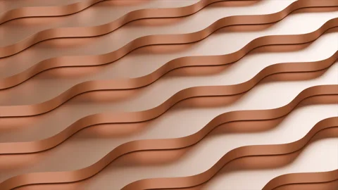 Diagonal Waves Create Seamless Texture in Metallic Orange Abstraction Stock Footage 319685861