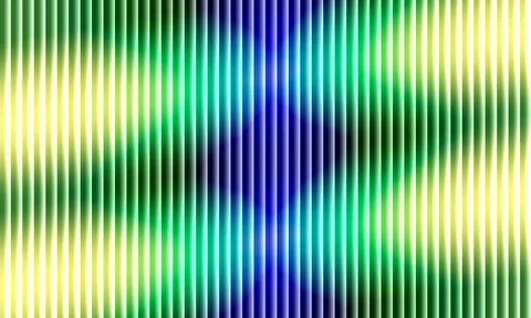 Diagonal waves in fluted stripe illusion bold prism color blending through glass Stock Illustration