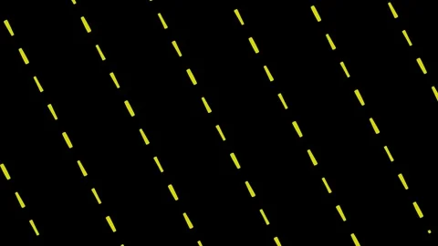 Diagonal Yellow Dashed Lines on Black Background Stock Footage 301686720