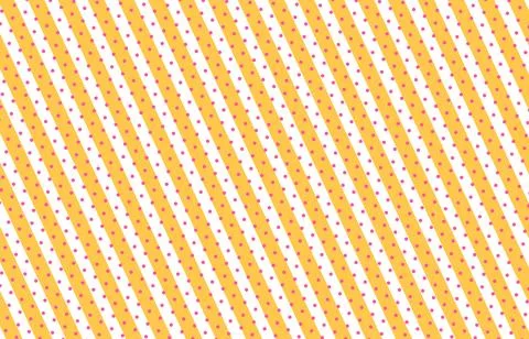 Diagonal Yellow Stripe Pattern With Pink Polka Dots Playful Retro Backgroun.. Stock Illustration