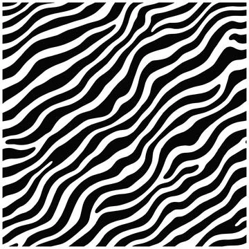 Diagonal Zebra Stripes Seamless Pattern Background animal print black Illustrazione stock