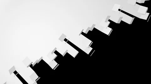 Diagonally unfolding white elements with slight twist from left to right + alpha Stock Footage 90988631