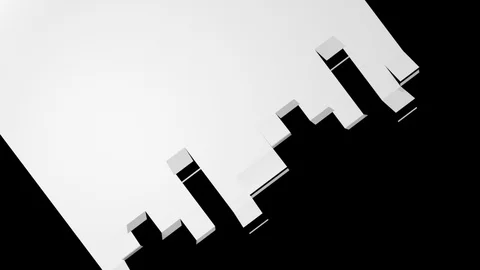 Diagonally unfolding white elements with space - from left to right, + alpha Video stock 90853677