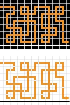 Diagram arrow lost in rectangular grid イラスト素材