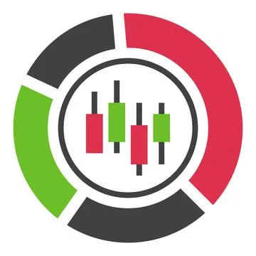 Diagram with Candlestick Chart vector Crypto Trading icon or symbol Illustrazione stock