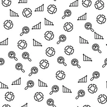 Diagram Chart Data Center Report Seamless Pattern 库存插图